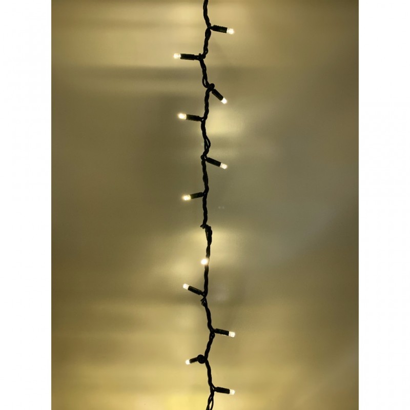 Extension 180 leds calidos y movimiento cable verde