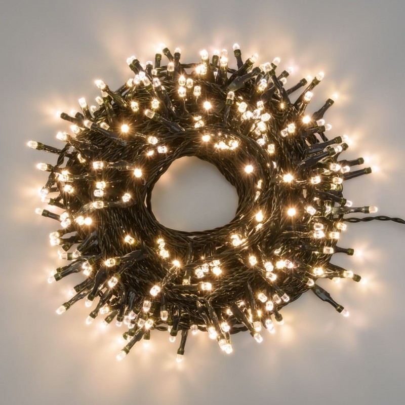Guirnalda 100 led calido cable verde enlazable
