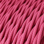 Cable decorativo textil trenzado rosa | Iluminable)