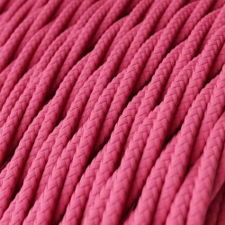 Cable decorativo textil trenzado rosa | Iluminable)