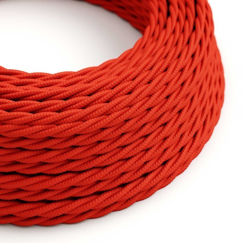 Cable trenzado textil rojo 2 x 0,75 | Iluminable)