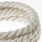 Cable textil trenzado blanco roto 16 mm para lámparas | Iluminable)