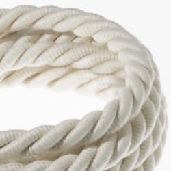Cable textil trenzado blanco roto 16 mm para lámparas | Iluminable)