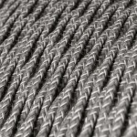 Cable textil trenzado lino gris para lámparas | Doble aislamiento CE | Iluminable)