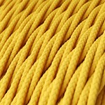 Cable textil trenzado decorativo amarillo | Iluminable)