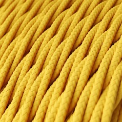 Cable textil trenzado decorativo amarillo | Iluminable)