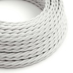 Cable textil trenzado decorativo en blanco | Iluminable)