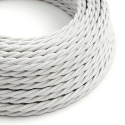 Cable textil trenzado decorativo en blanco | Iluminable)