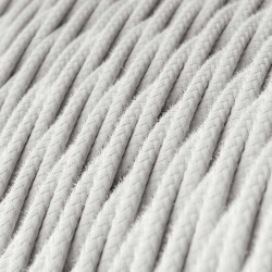 Cable textil trenzado decorativo en blanco | Iluminable)