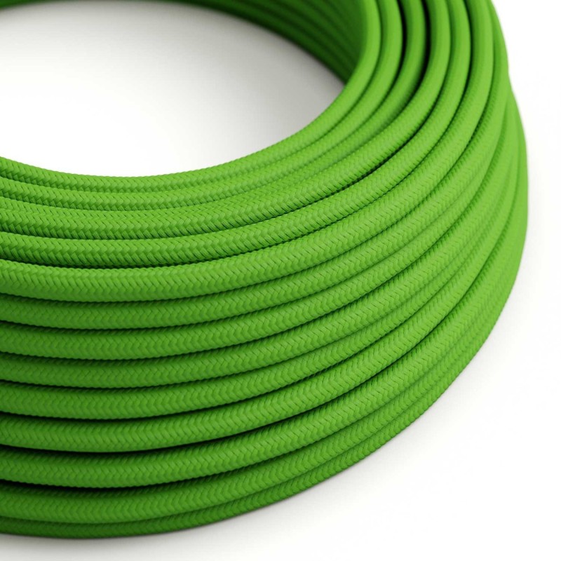 Cable decorativo textil homologado a metros verde claro | Iluminable)
