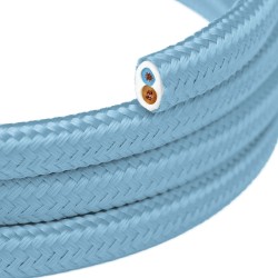 Cable textil decorativo plano azul homologado | Iluminable)