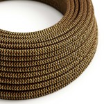 Cable textil decorativo negro y dorado | Iluminable