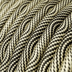 Cable textil decorativo homologado dorado con laberinto | Iluminable)