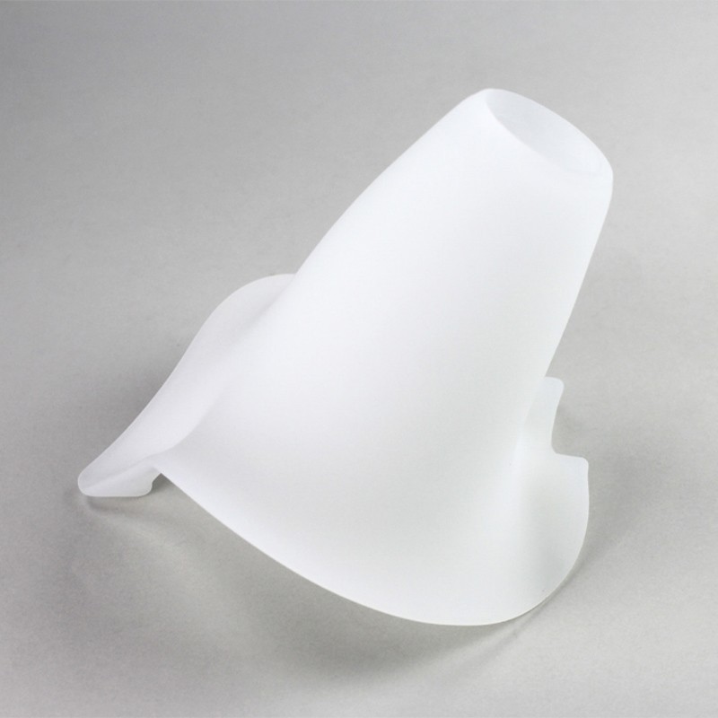 Tulipa de vidrio opal ondulado Ø140 mm boca Ø30 | Iluminable