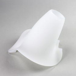 Tulipa de vidrio opal ondulado Ø140 mm boca Ø30 | Iluminable