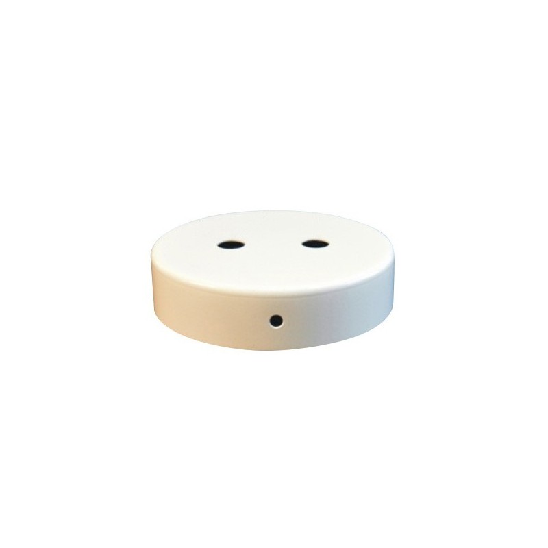 Florón metálico blanco de 90 mm con 2 salidas