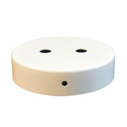 Florón metálico blanco de 90 mm con 2 salidas