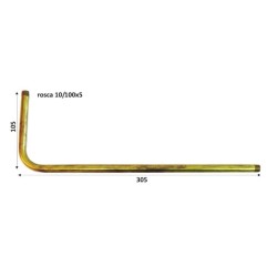 Brazo latón en L 300x100 M10/1 | Fábrica Tu Lámpara