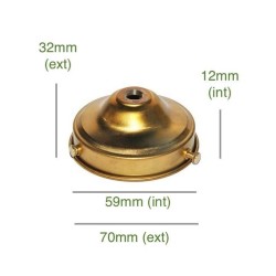 Portaglobos de latón 59 mm x 12 mm con fijación de tornillos