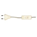 Cable trenzado con clavija e interruptor para lámparas