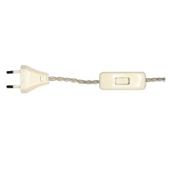 Cable trenzado con clavija e interruptor para lámparas