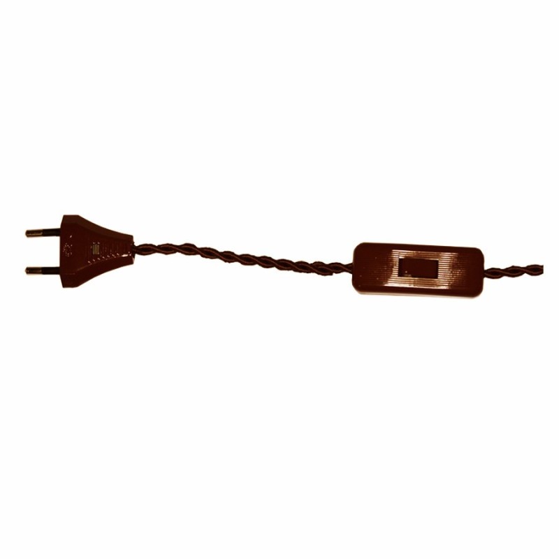 Cable trenzado con clavija e interruptor para lámparas