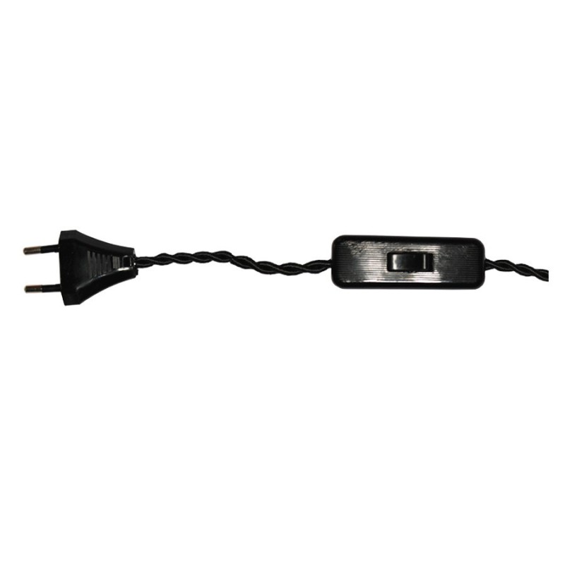 Cable trenzado con clavija e interruptor para lámparas