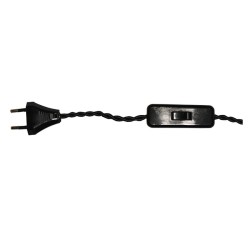 Cable trenzado con clavija e interruptor para lámparas