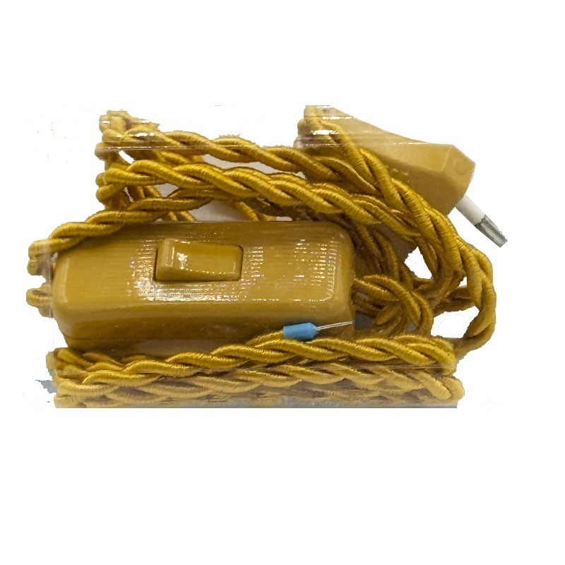 Cable trenzado con clavija e interruptor para lámparas