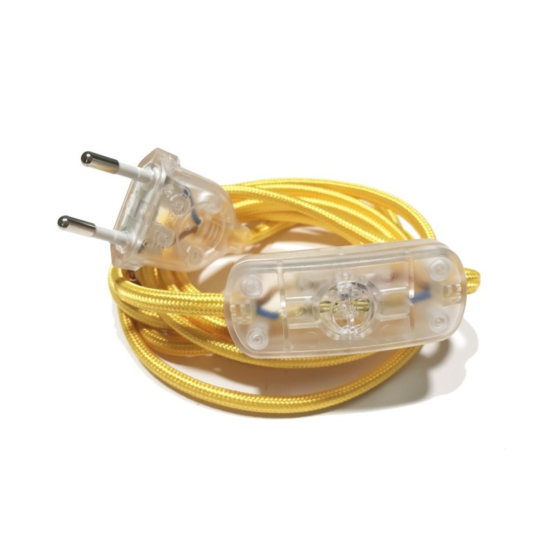 Cable textil con clavija e interruptor 2 m | FABRICA TU LÁMPARA