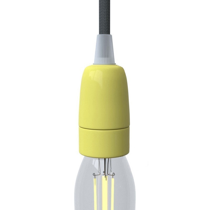 Portalámparas de porcelana E14 con prensaestopa | Iluminable