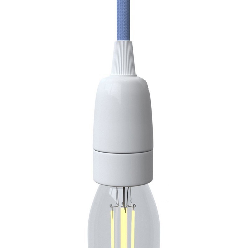 Portalámparas de porcelana E14 con prensaestopa | Iluminable