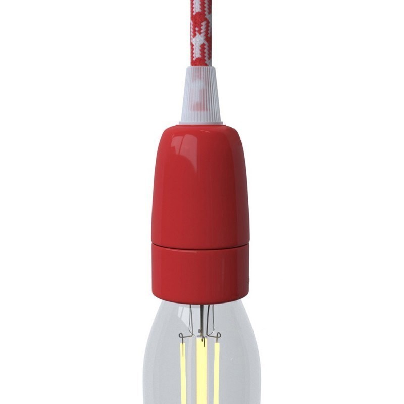 Portalámparas de porcelana E14 con prensaestopa | Iluminable