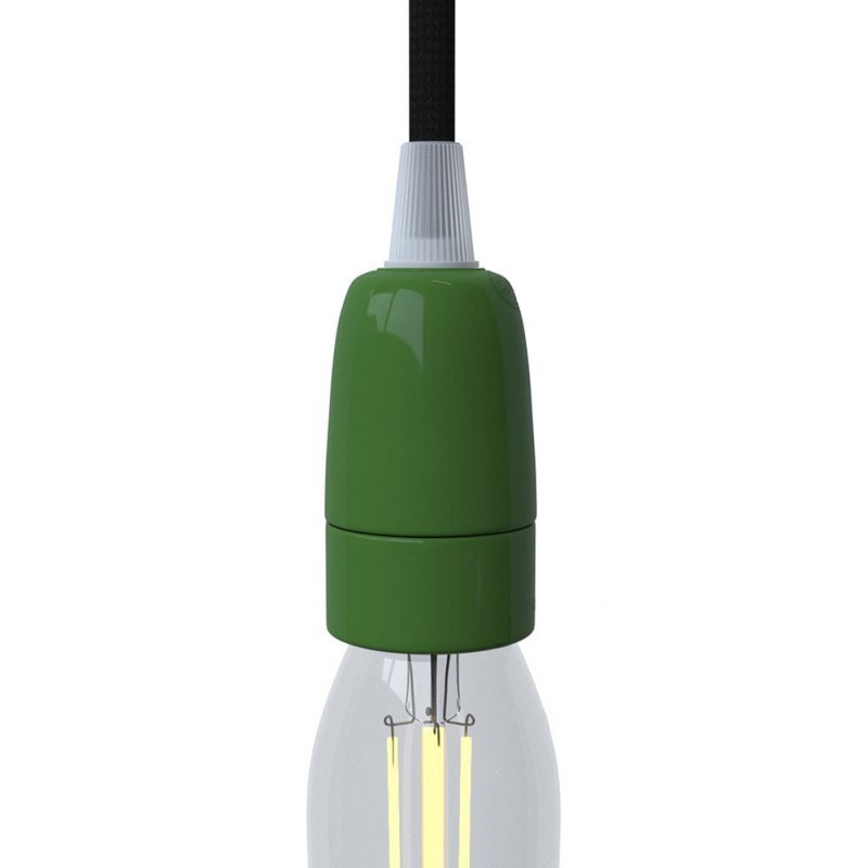 Portalámparas de porcelana E14 con prensaestopa | Iluminable