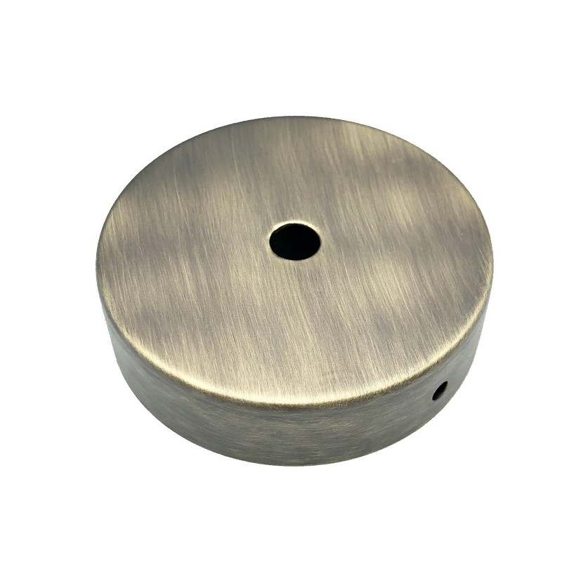 Rosetón metálico oro viejo 100 mm con una salida