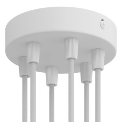 Florón metálico blanco 120 mm con seis salidas
