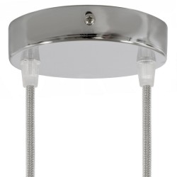 Rosetón metálico cromado 120 mm con dos salidas