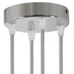 Rosetón metálico cromado 120 mm con 4 salidas