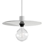 Pantalla plato blanca estilo industrial 200 mm x 40 mm