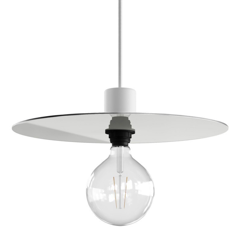 Pantalla plato blanca estilo industrial 200 mm x 40 mm