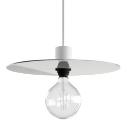 Pantalla plato blanca estilo industrial 200 mm x 40 mm