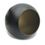 Pantalla industrial negra y dorada tipo bola 120mm
