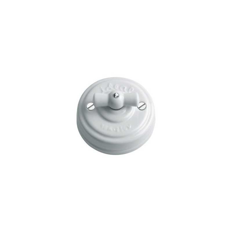 Conmutador porcelana superficie modular blanco | Iluminable