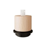 Kit portalámparas E27 madera recta con arandela | Iluminable