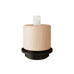 Kit portalámparas E27 madera recta con arandela | Iluminable