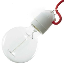 Portalámparas E27 porcelana doble conexión con gancho | Iluminable