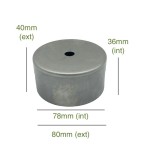 Portaglobos de hierro bruto 78 mm x 36 mm