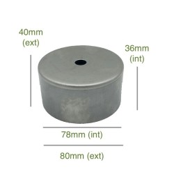 Portaglobos de hierro bruto 78 mm x 36 mm