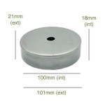 Tapa portaglobos de hierro bruto Ø100 mm x 18 mm