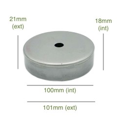 Tapa portaglobos de hierro bruto Ø100 mm x 18 mm